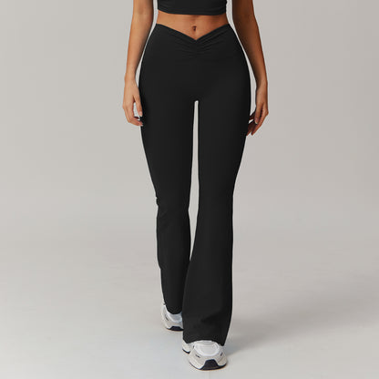 Nude Feel High Waist Hip Lift Yoga Bell-bottom Pants