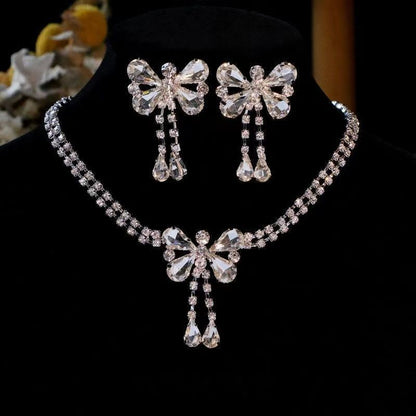 Long Fringe Necklace Two-piece Earrings Set