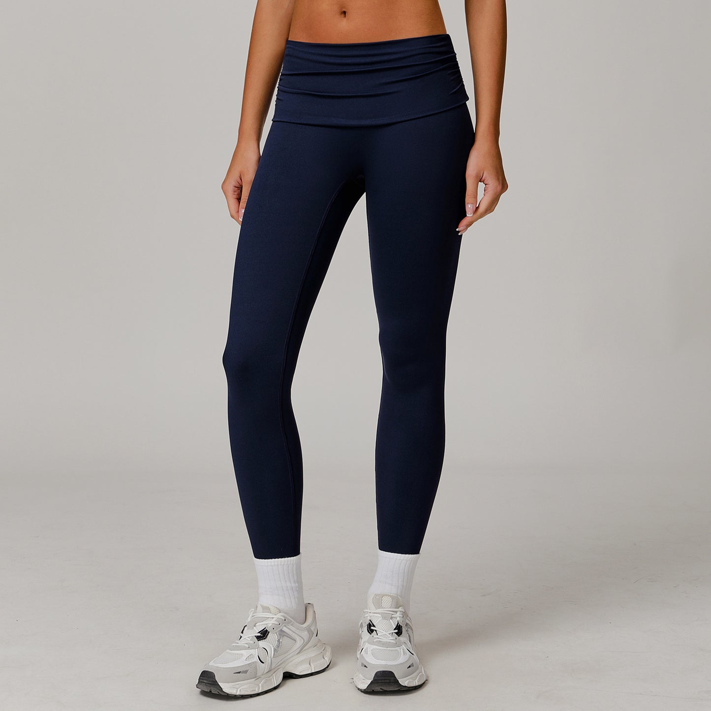 Fold High Waist Yoga Pants Women's Cloud-feeling Belly Contracting And Hip Lifting Sports Pants