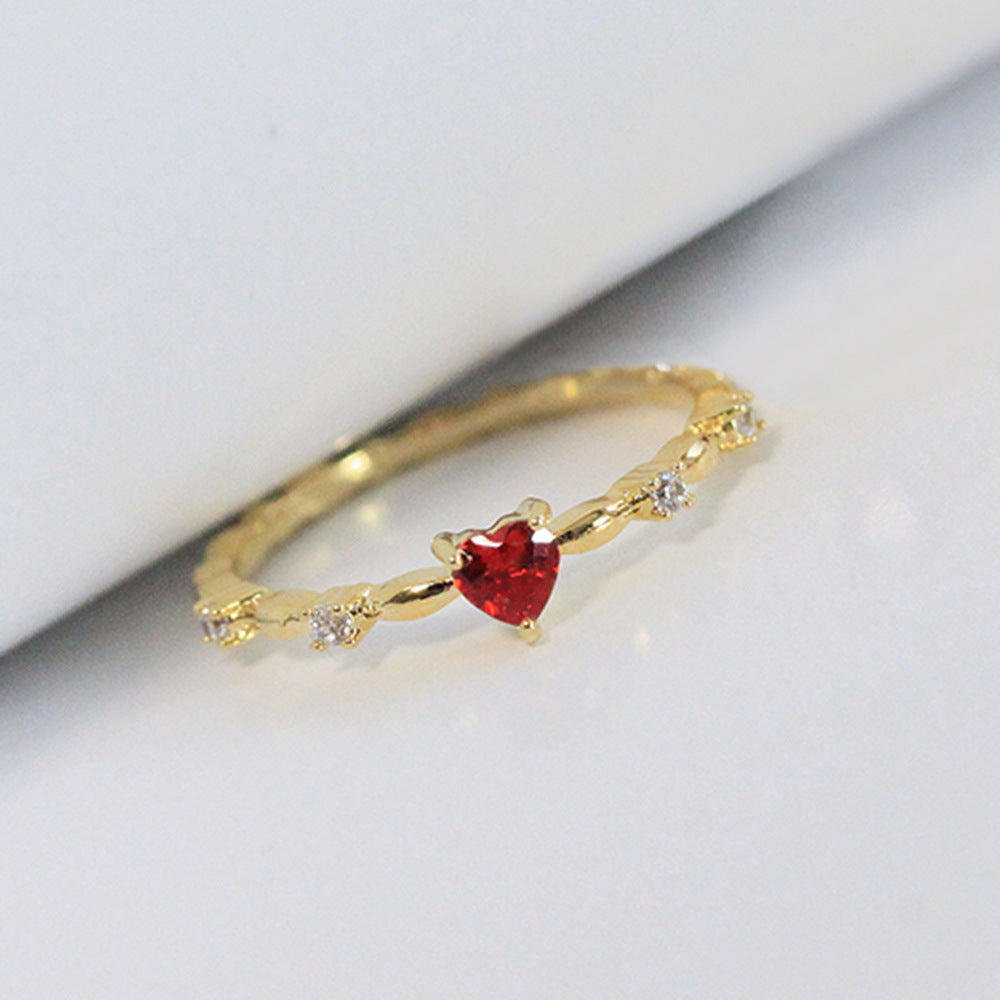 Women's Fashion Personalized Zircon Peach Heart Ring