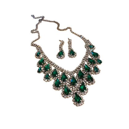 Retro Easy Matching Rhinestone Drop Tassel Necklace Suit