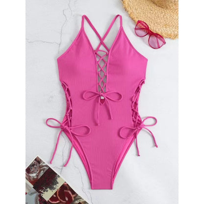 European And American Sexy Backless Siamese Bikini Swimsuit