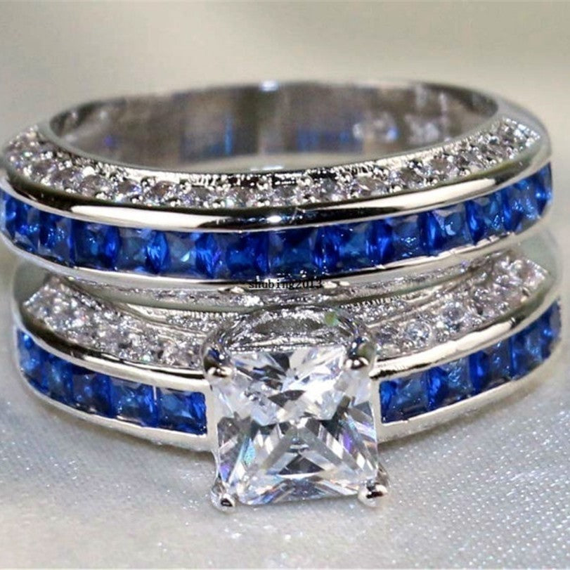 Zircon Gold-plated Ring Geometric Alloy