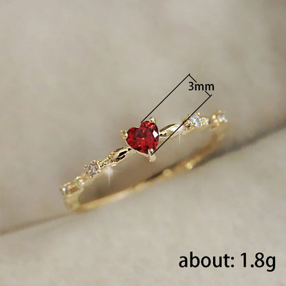 Women's Fashion Personalized Zircon Peach Heart Ring