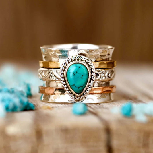 Retro Green Pine Three-color Men's And Women's Rings