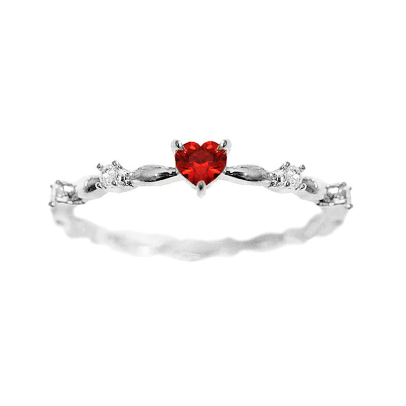 Women's Fashion Personalized Zircon Peach Heart Ring