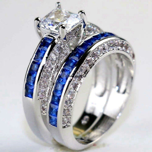 Zircon Gold-plated Ring Geometric Alloy