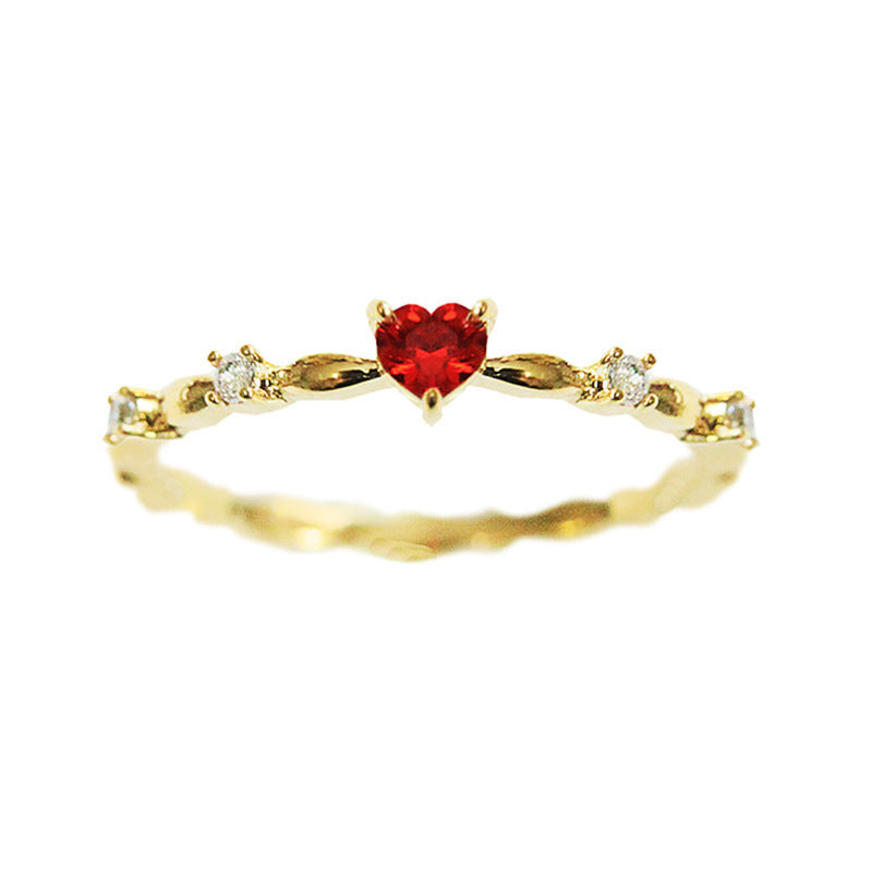 Women's Fashion Personalized Zircon Peach Heart Ring