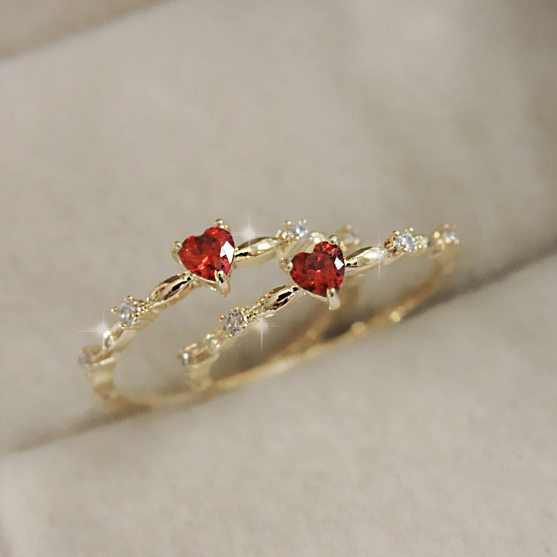 Women's Fashion Personalized Zircon Peach Heart Ring