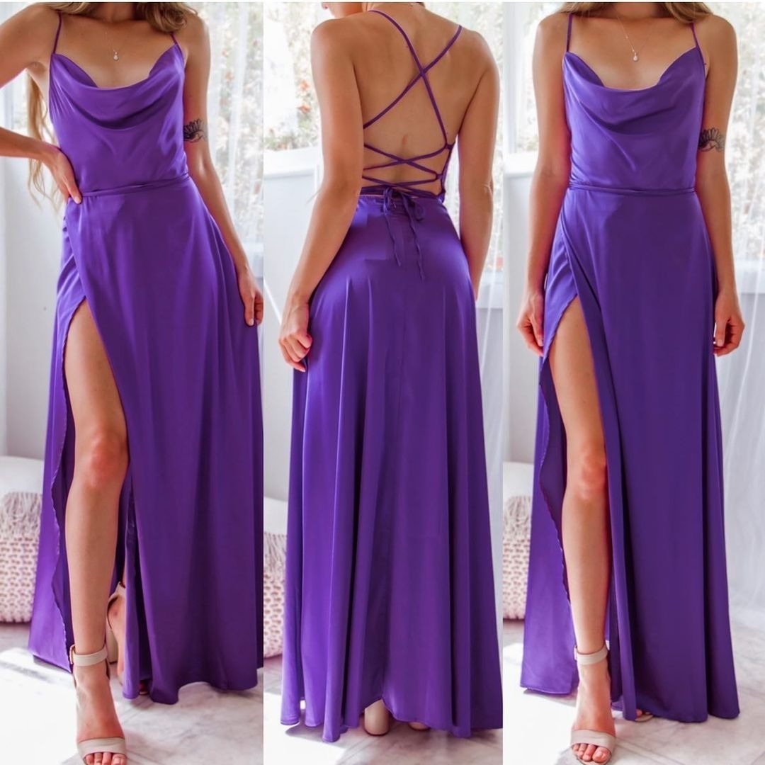 Elegant Satin Bodycon Dress – Backless Slim Fit Party Wear