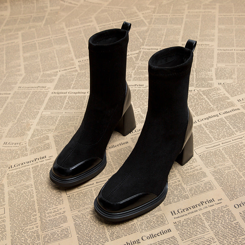 Genuine Leather Skinny Women's Short Martin Boots