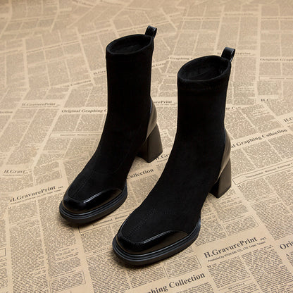 Genuine Leather Skinny Women's Short Martin Boots