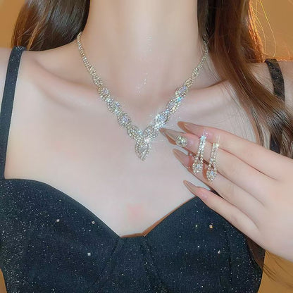 Long Fringe Necklace Two-piece Earrings Set
