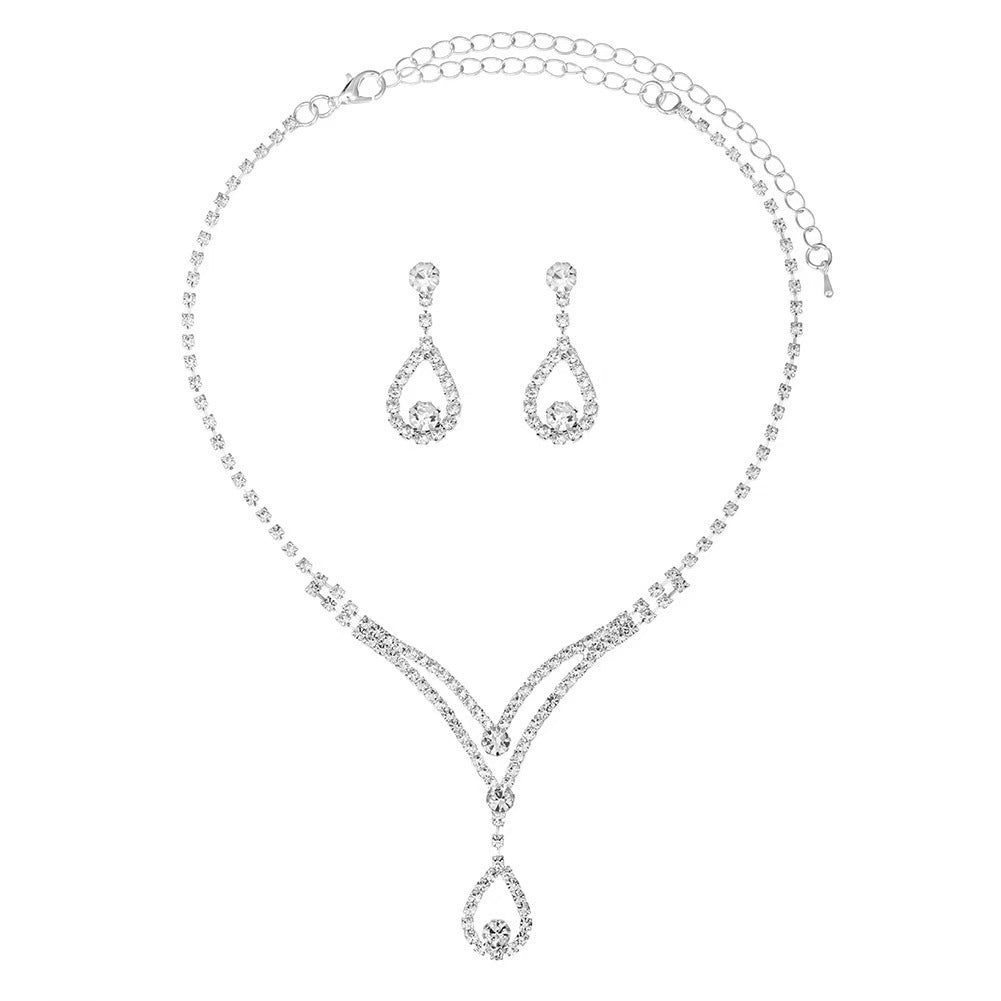 Long Fringe Necklace Two-piece Earrings Set